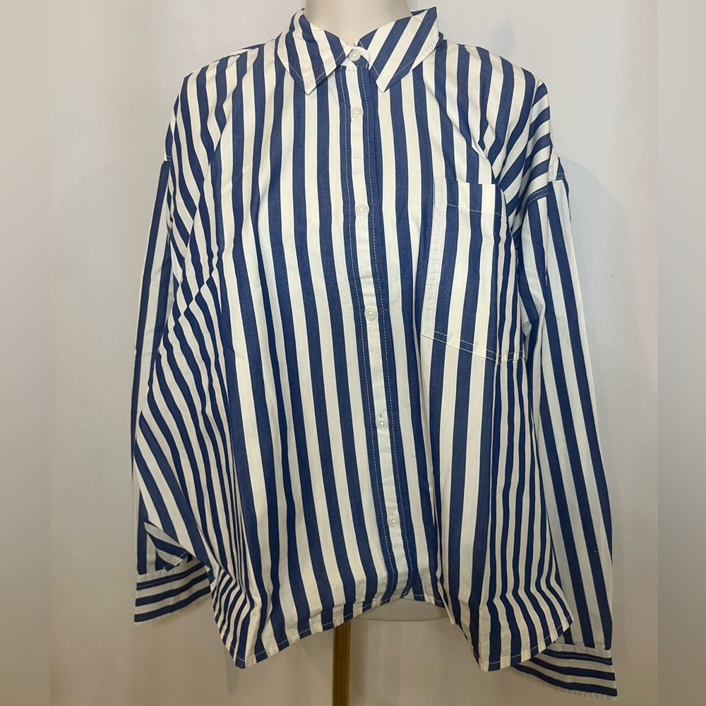 J.Crew Étienne cropped button-up shirt in striped cotton poplin - Picture 5 of 8